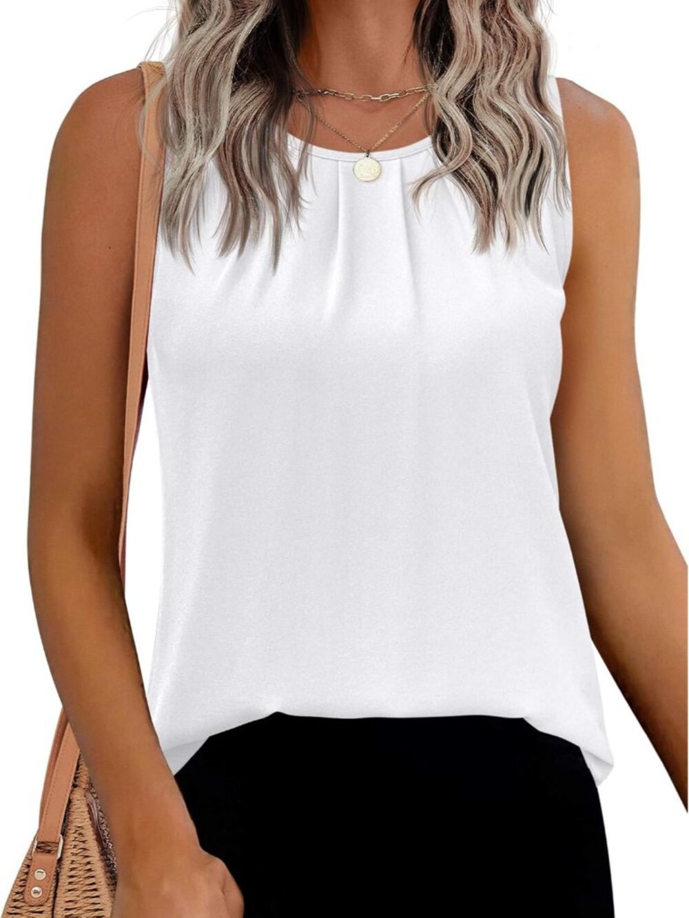 Chiffon Tank for Women Summer Elegant Dressy Casual Tank Blouse Fashion Loose Bl